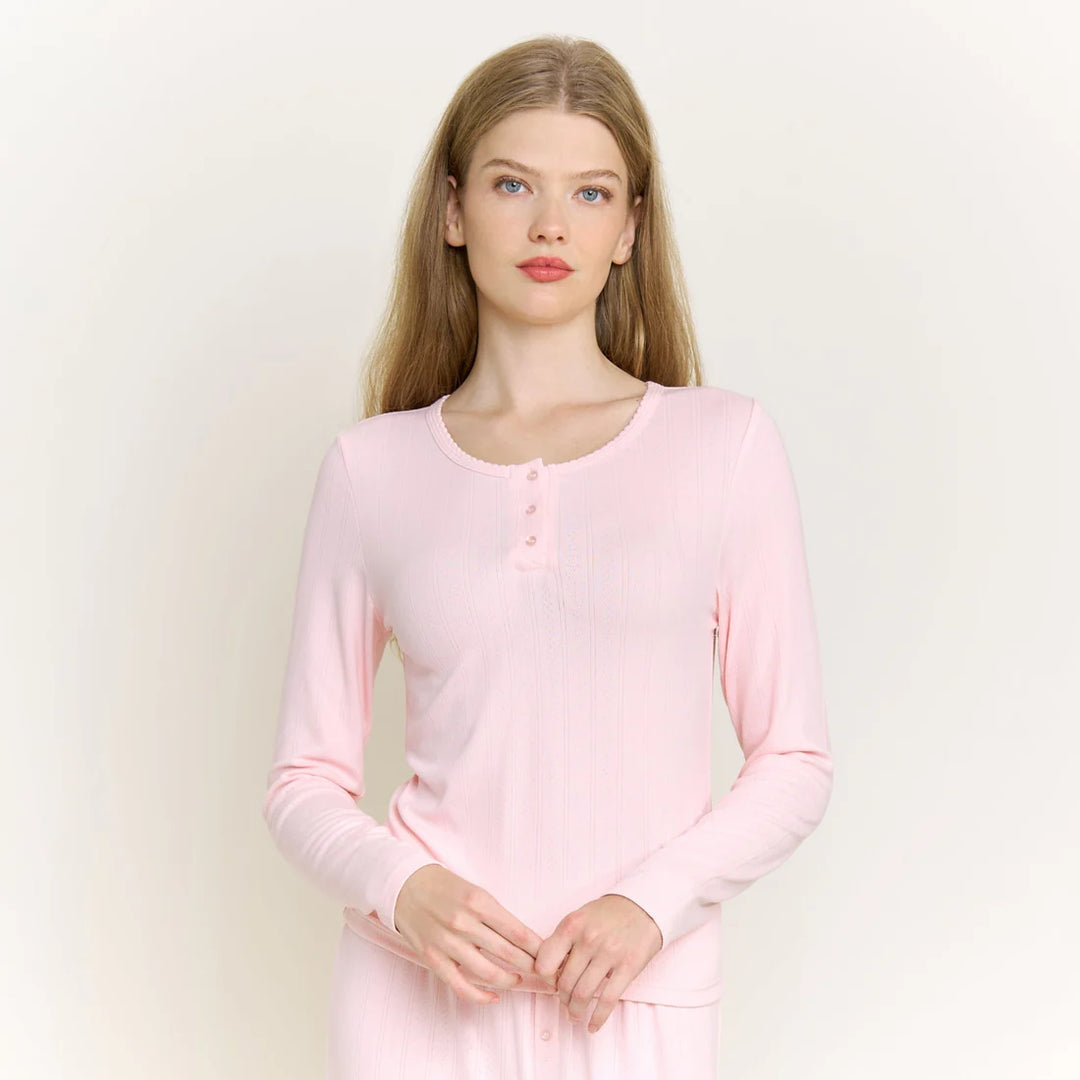 Blissful Long Henley Set Flora