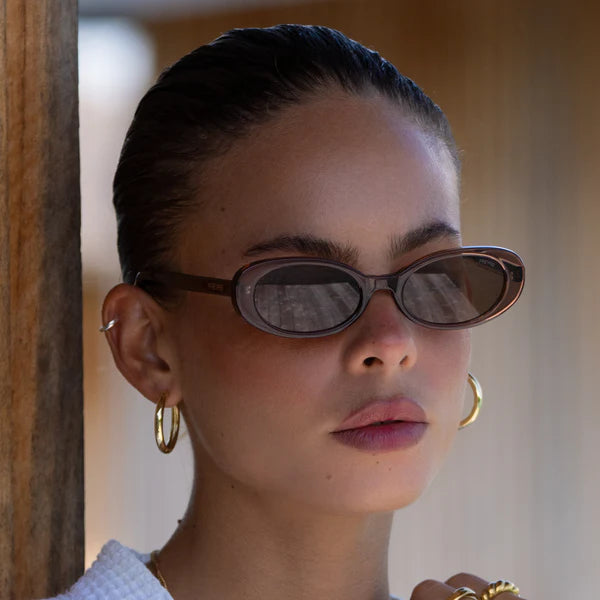 Mimi Acetate Oval Sunglasses Brown