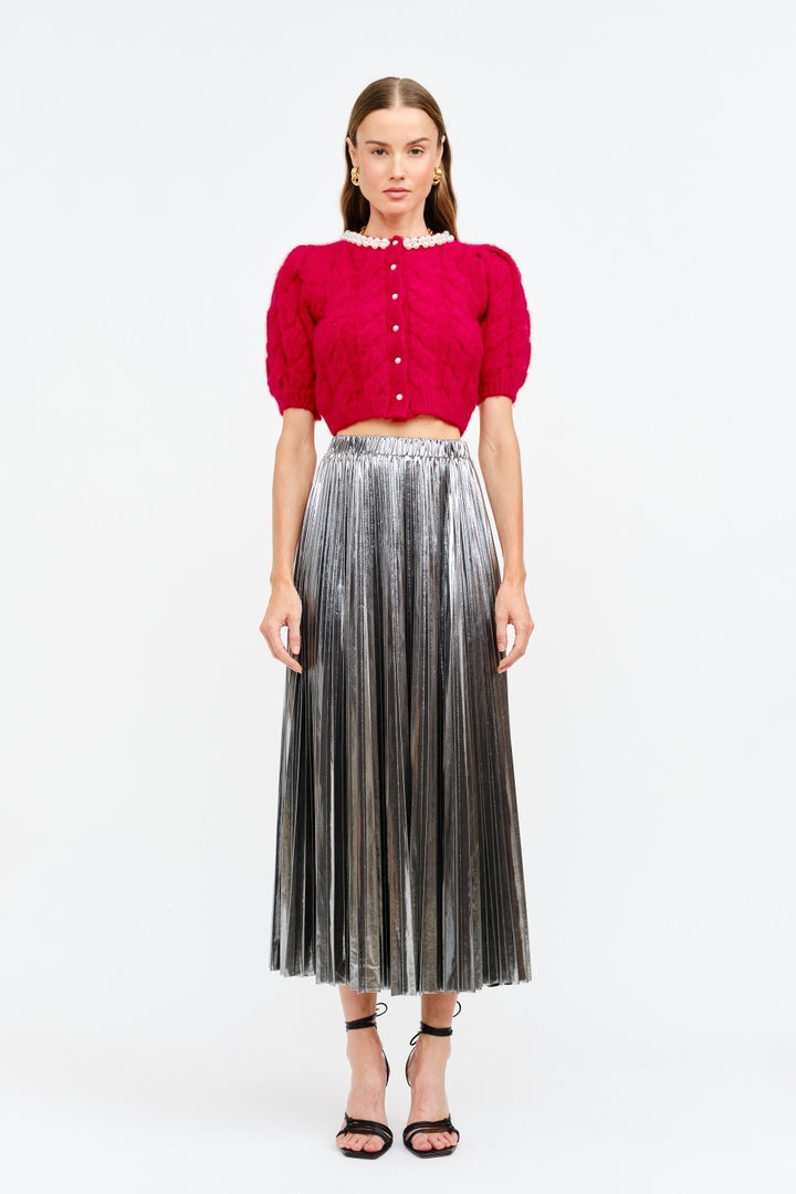 Alessandra Pleated Skirt Silver