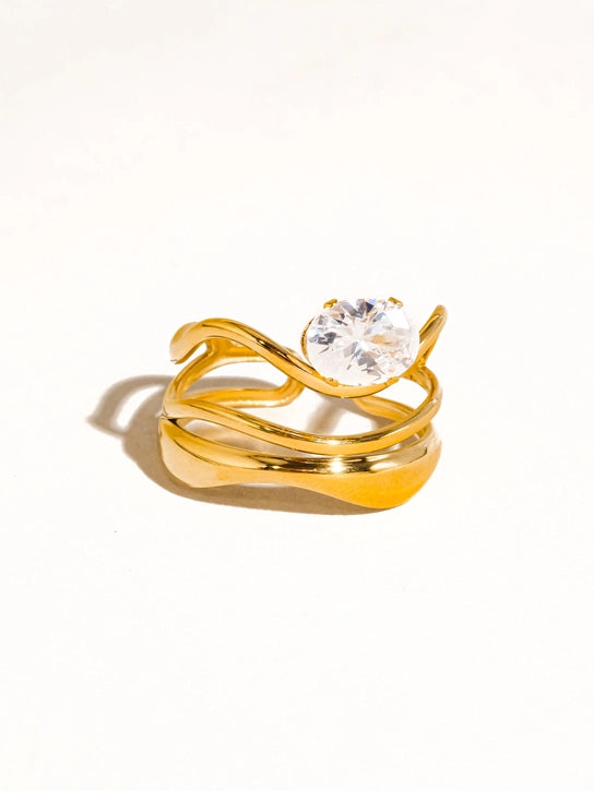 Gloire 18K Gold Non-Tarnish CZ Ring
