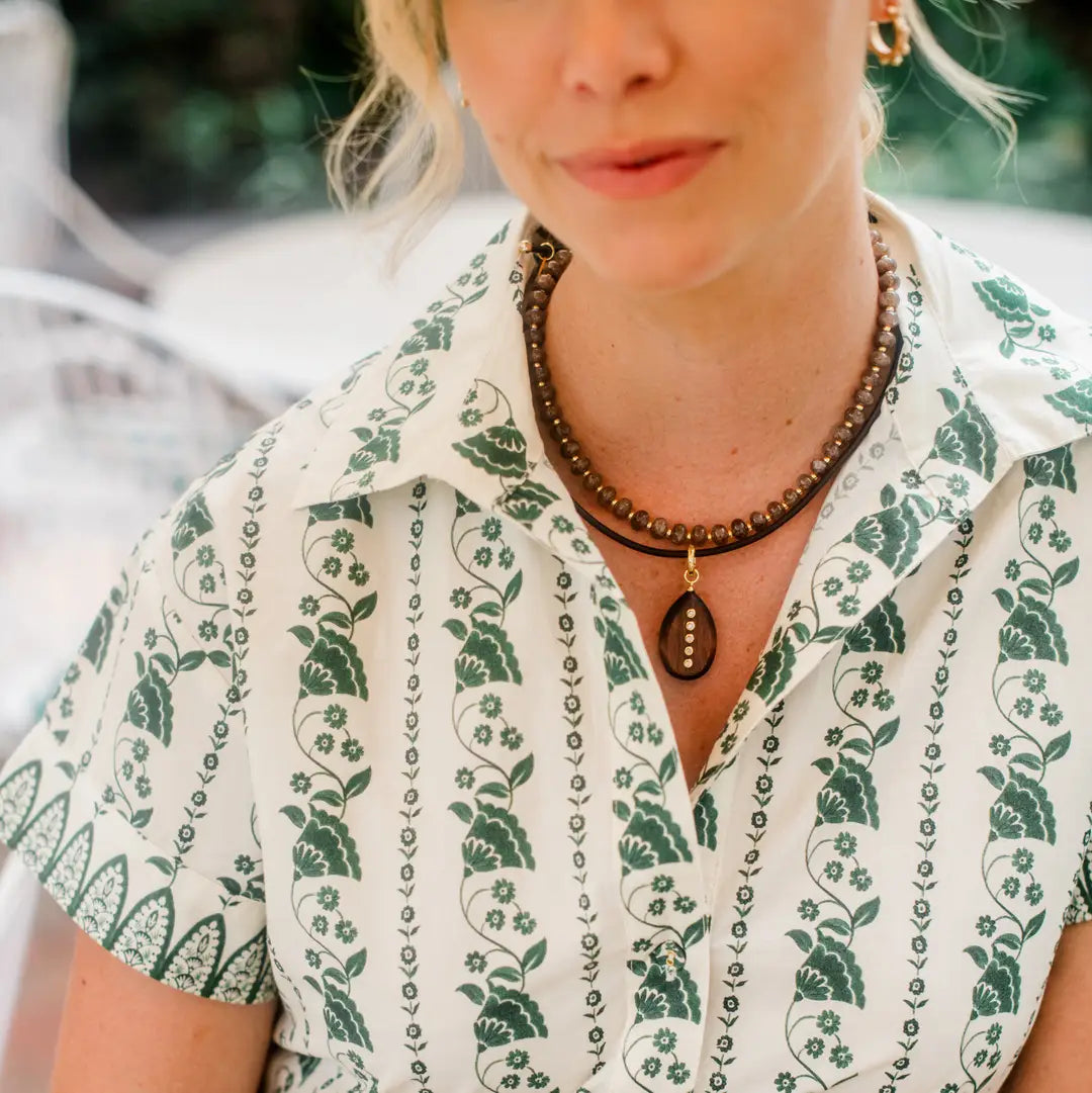 Wooden Dusk Necklace Only Brown