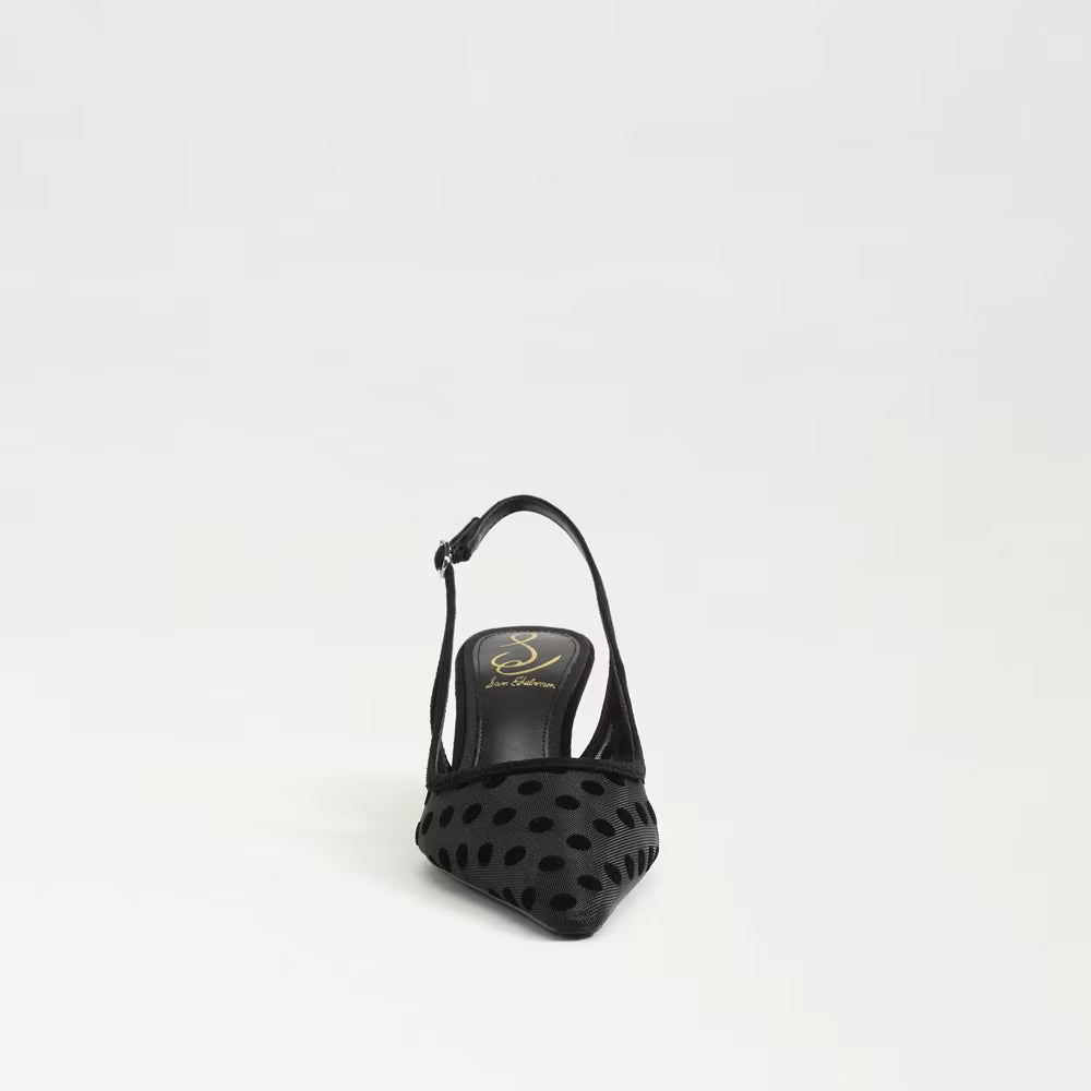 Bianka Slingback Pump Polka Dot Black Mesh