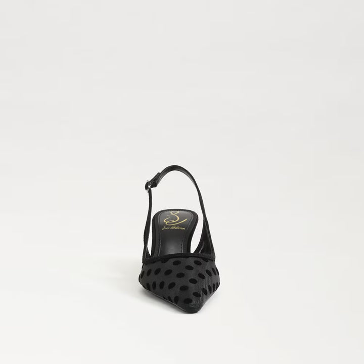 Bianka Slingback Pump Polka Dot Black Mesh