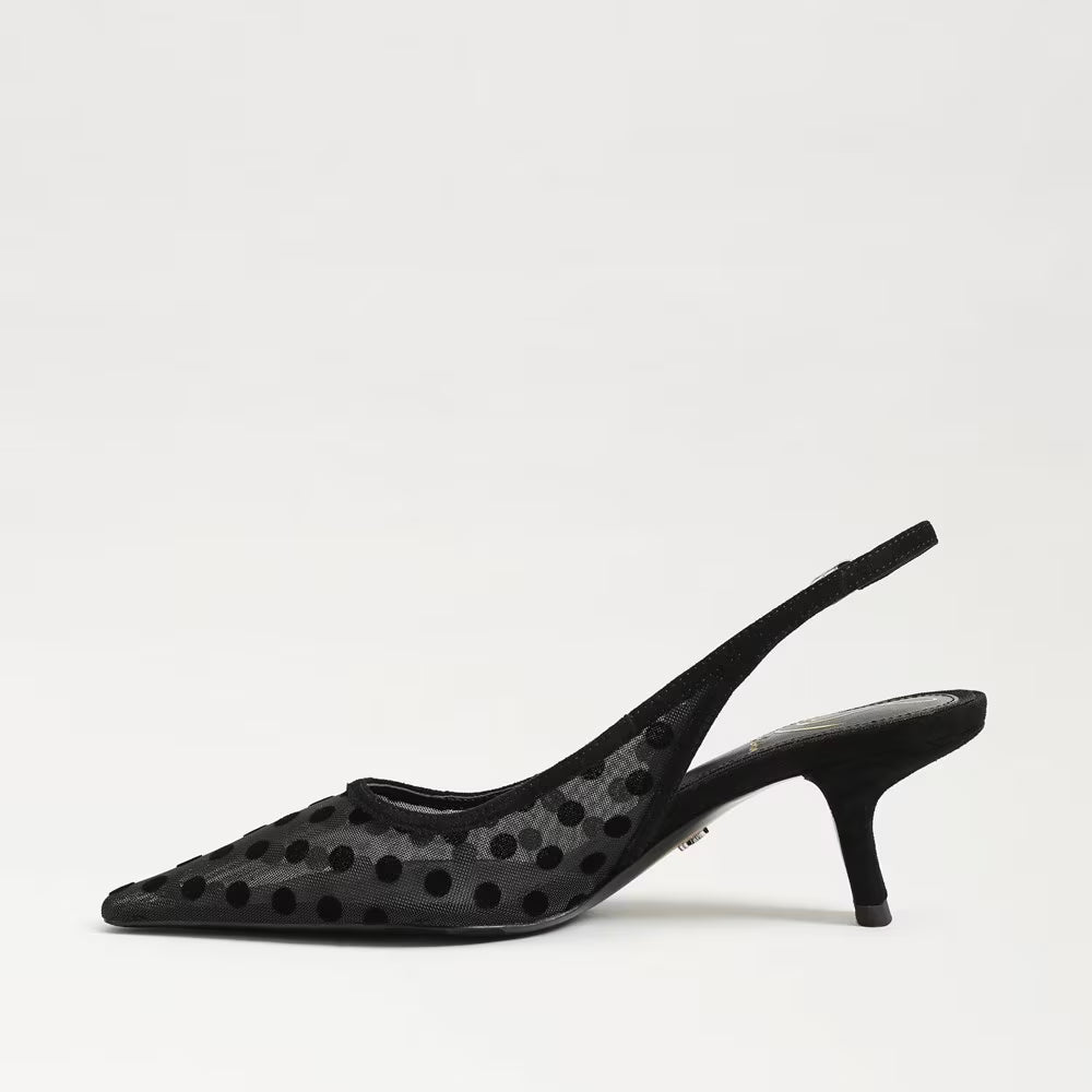 Bianka Slingback Pump Polka Dot Black Mesh