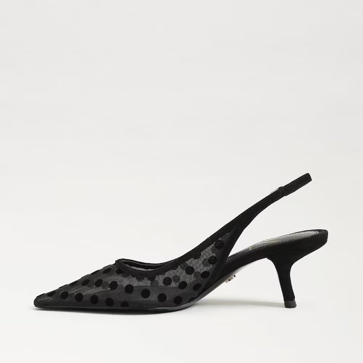 Bianka Slingback Pump Polka Dot Black Mesh