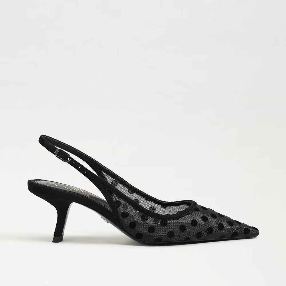 Bianka Slingback Pump Polka Dot Black Mesh