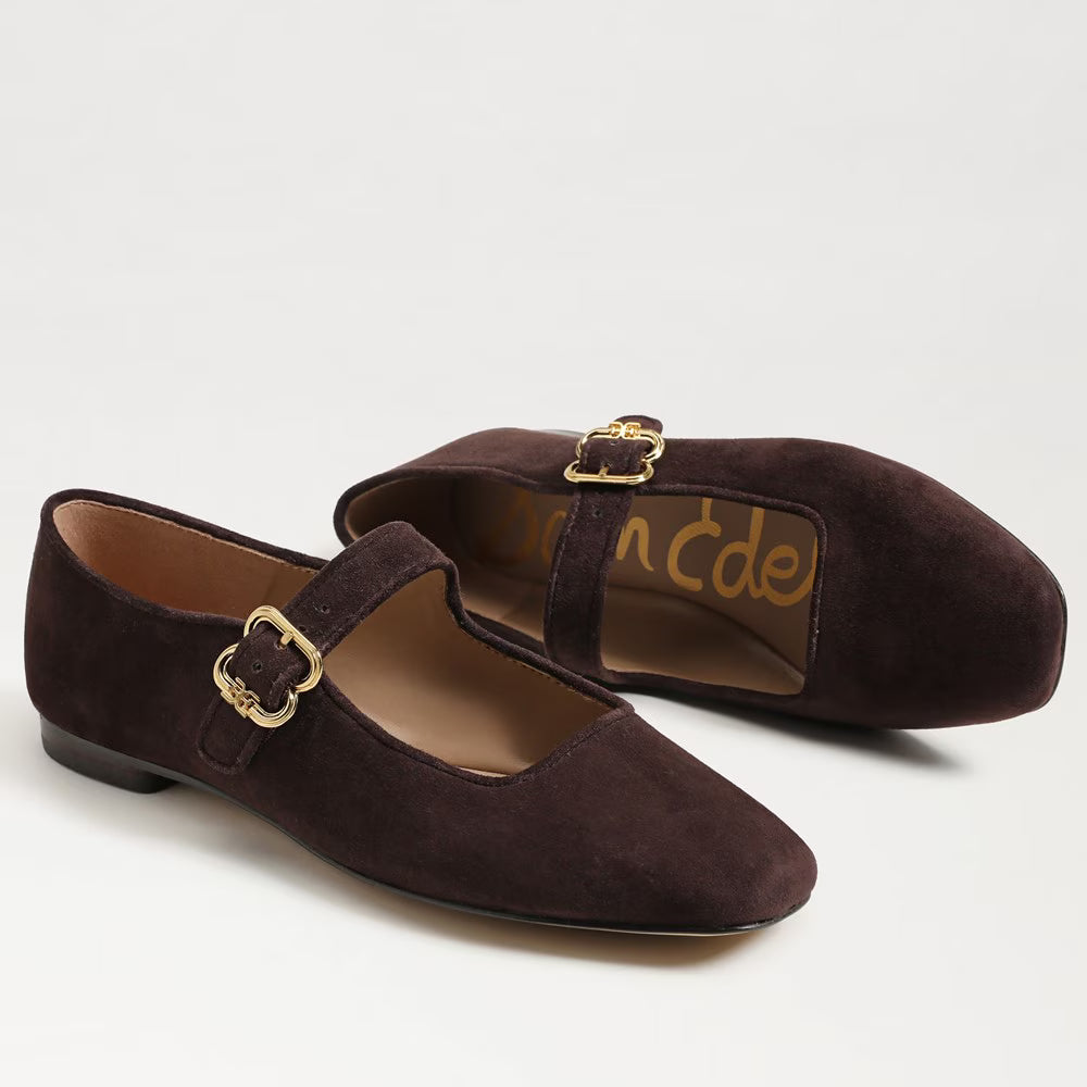 Michaela Mary Jane Cafe Noir Suede