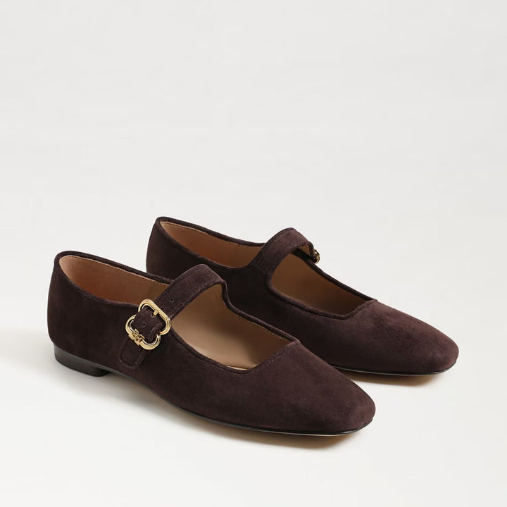 Michaela Mary Jane Cafe Noir Suede