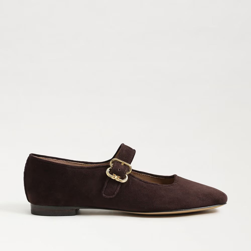 Michaela Mary Jane Cafe Noir Suede