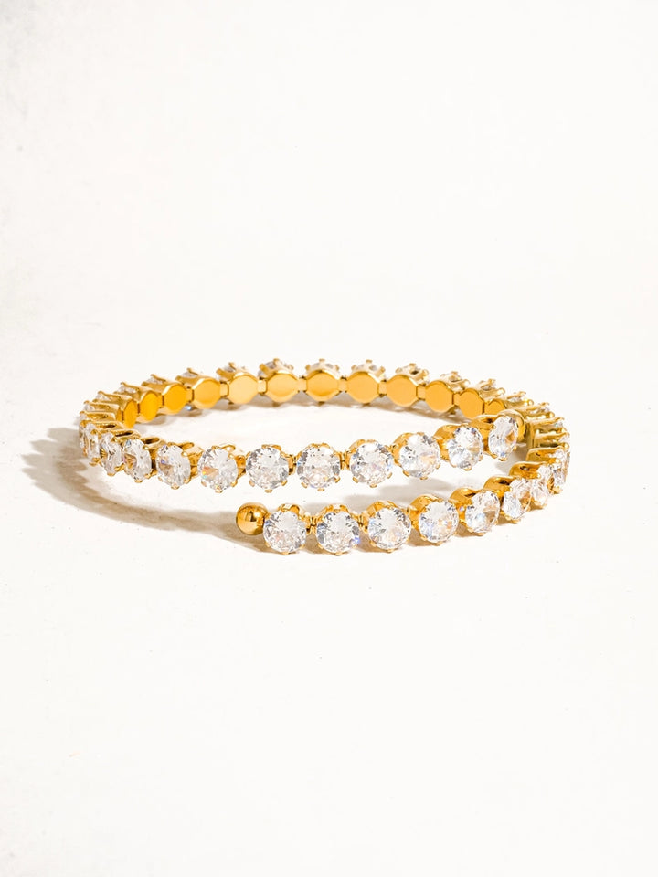 Maelys 18K Gold Non-Tarnish CZ Glam Bracelet Yellow Gold