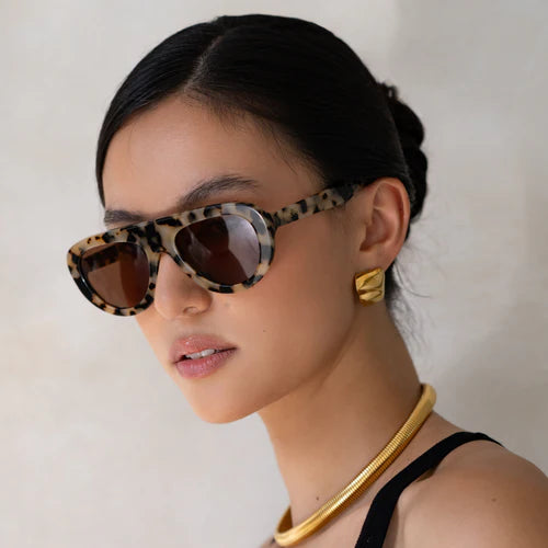 Jetsetter Acetate Womens Aviator Sunglasses Milky Tortoise