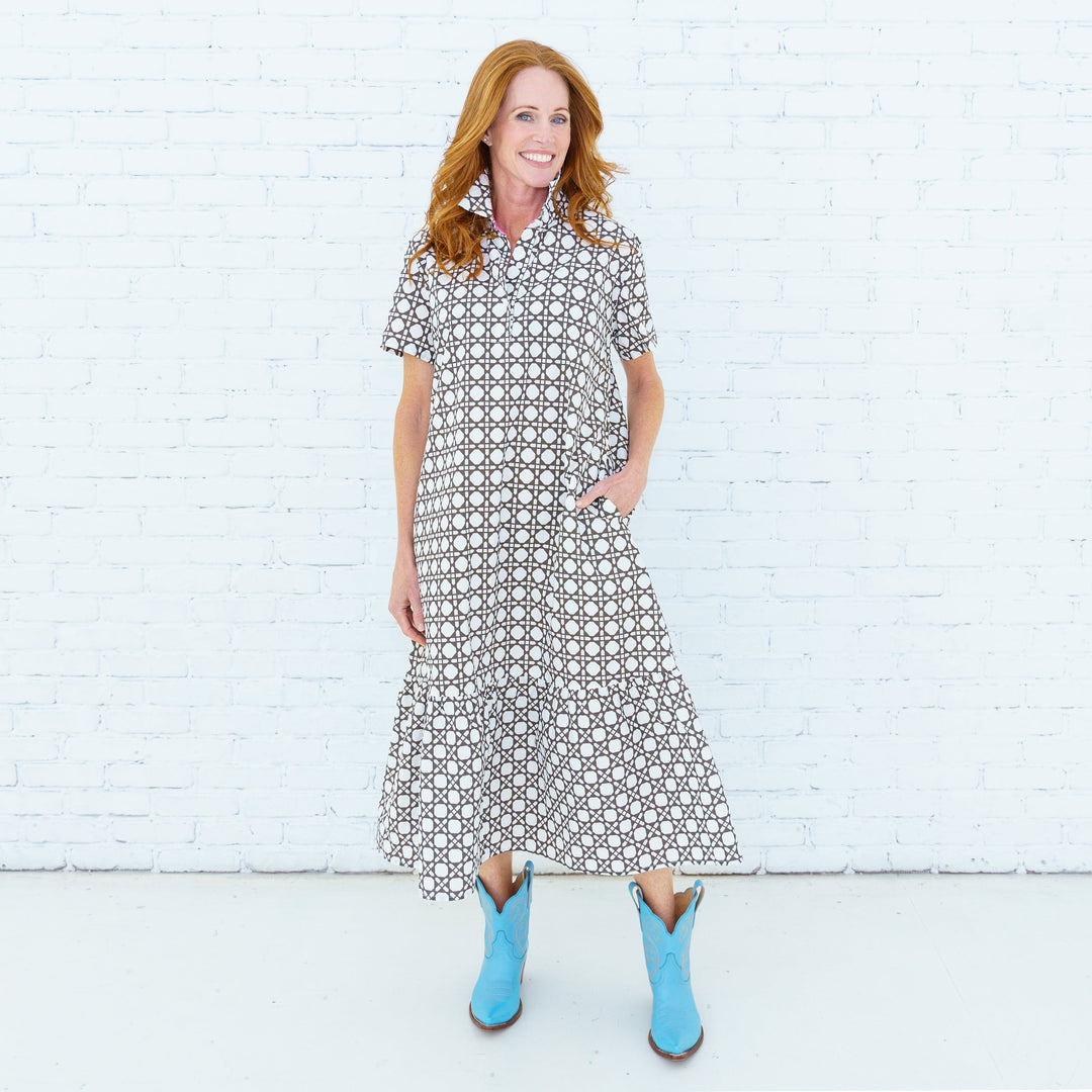Maddie Basket Dress Brown
