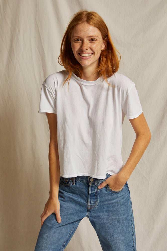 Harley Boxy Crew Tee White