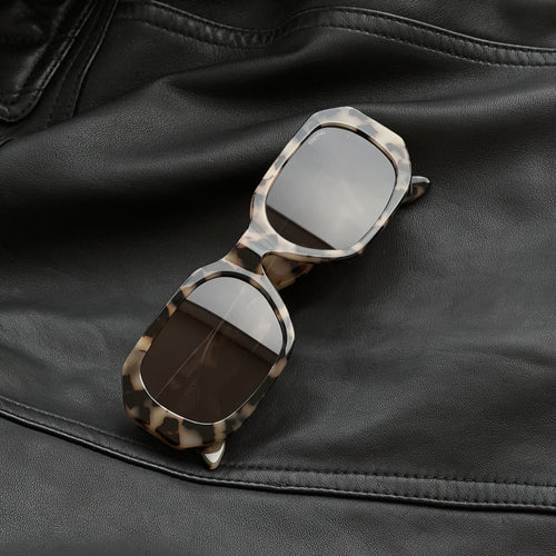 Onyx Acetate Womens Rectangular Sunglasses Milky Tortoise