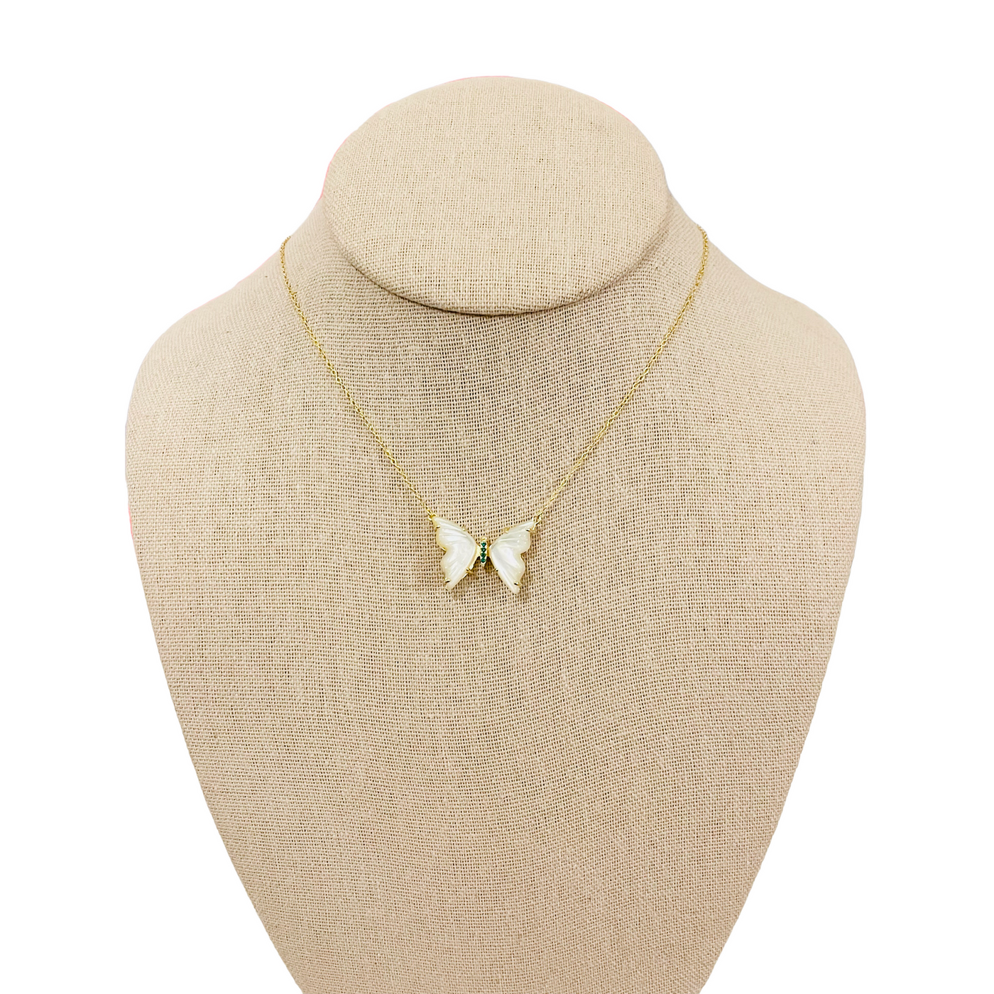 Emmy Butterfly Necklace Green
