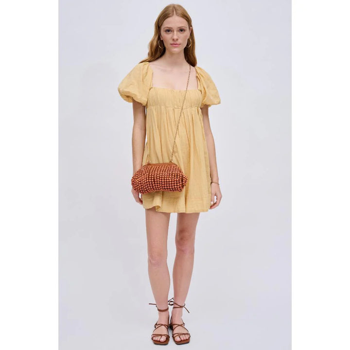 Lydia Beaded Clutch Tan