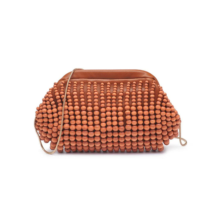 Lydia Beaded Clutch Tan