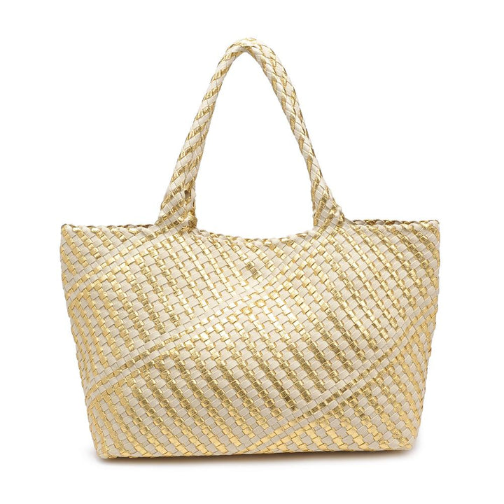 Solana Woven Tote Gold Ivory