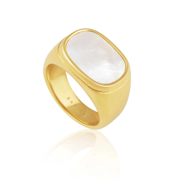 Mother of Pearl Signet Ring