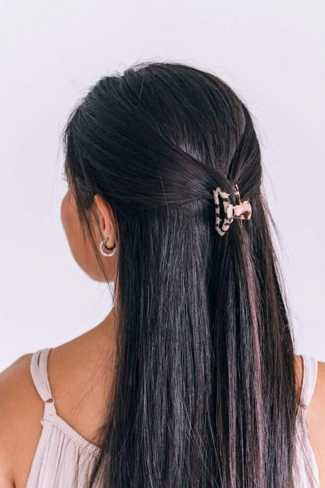 Open Hair Clip Tiny Blonde Tortoise