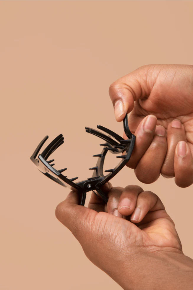 Open Hair Clip Large Jet Black