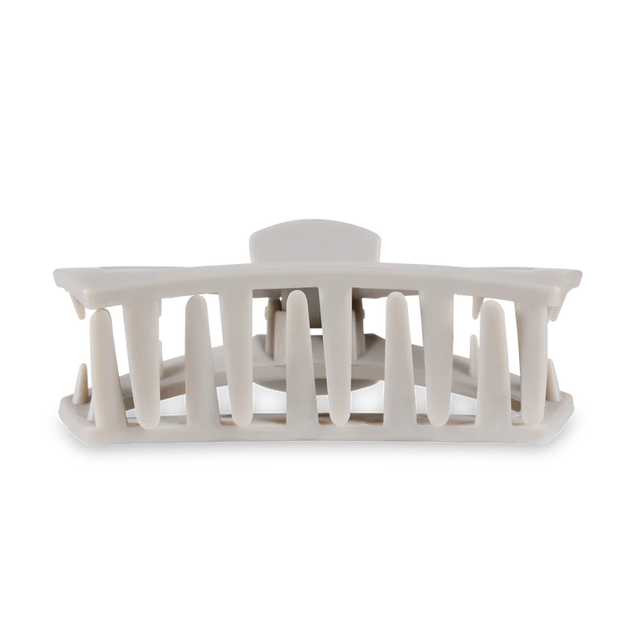 Open Hair Clip Large Silver Flames