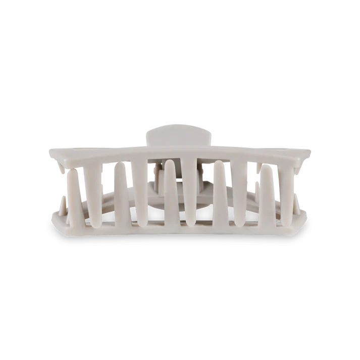 Open Hair Clip Medium Silver Flames