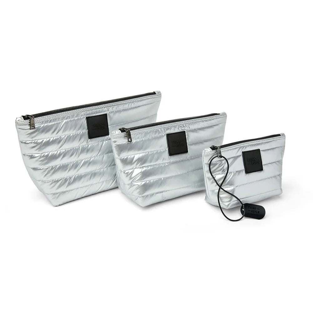 Travel Trio Organizational Pouches Pearl Silver