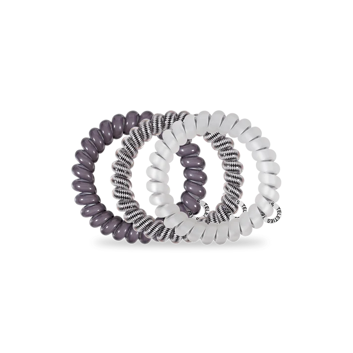 Spiral Hair Coils Large Silver Flames Hair Ties