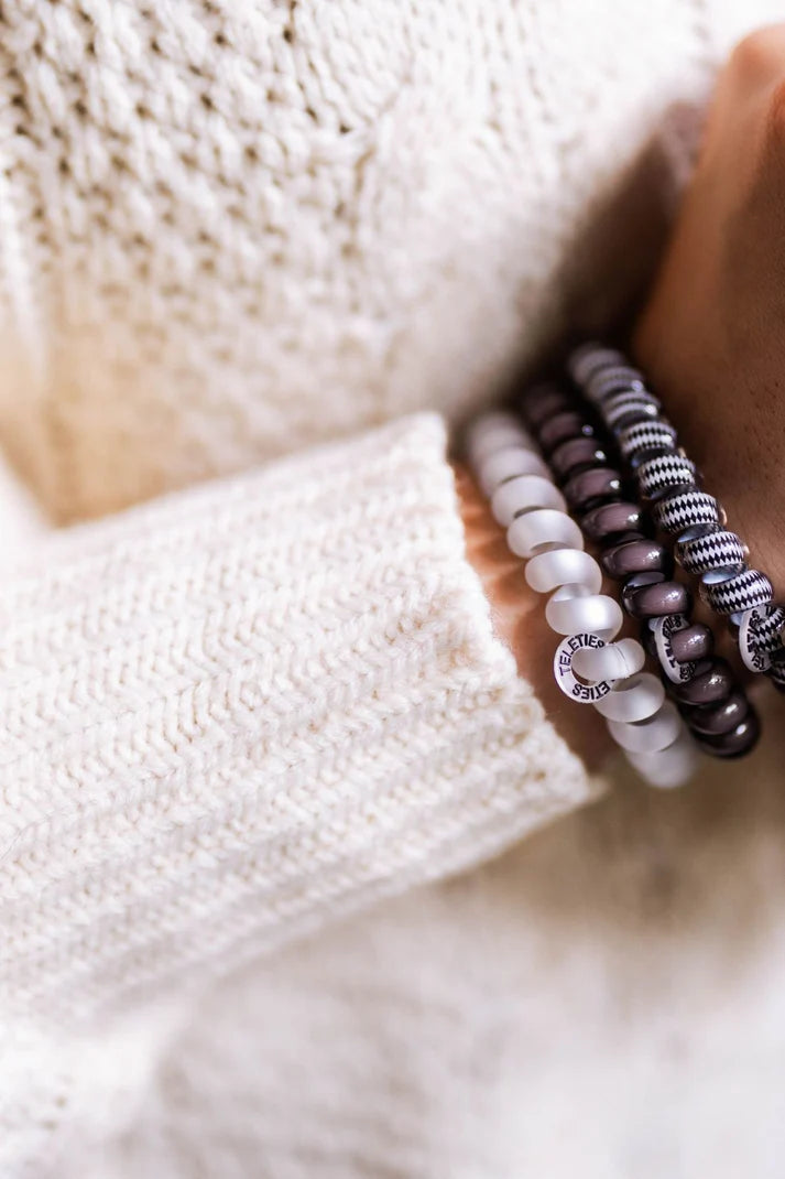 Spiral Hair Coils Large Silver Flames Hair Ties