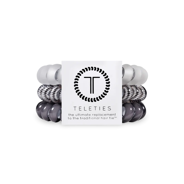 Spiral Hair Coils Large Silver Flames Hair Ties