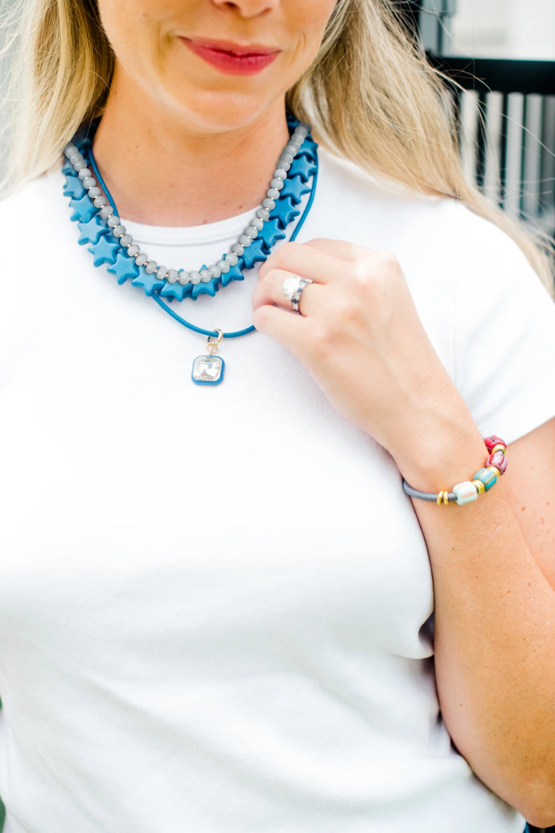 Star Necklace Small Dusty Blue
