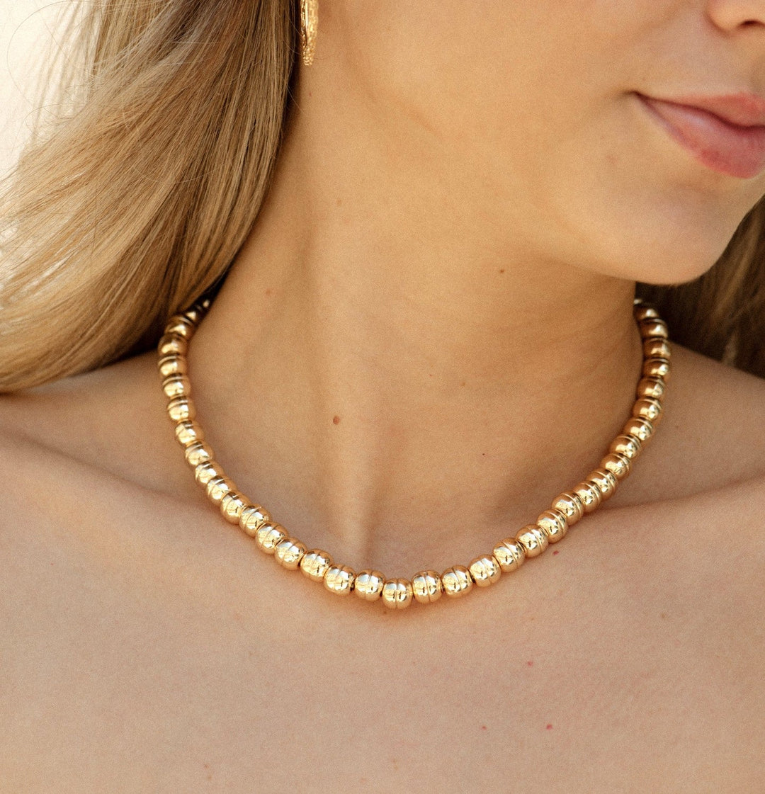 Marta Statement Ball Necklace Gold