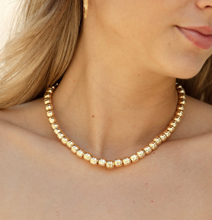 Marta Statement Ball Necklace Gold