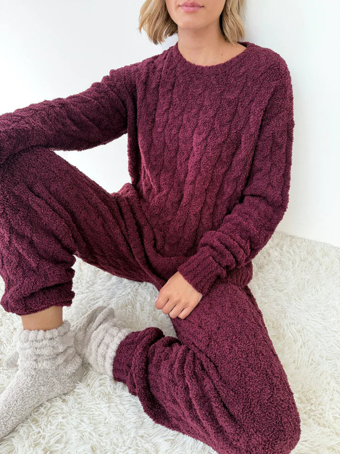 Cable Sweater Set Merlot