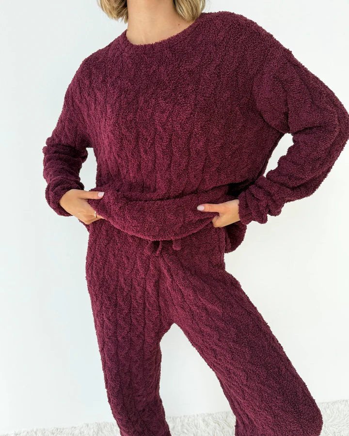 Cable Sweater Set Merlot