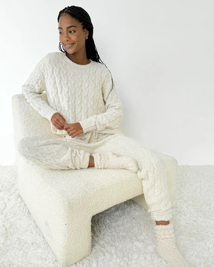 Cable Sweater Set Oat Heather