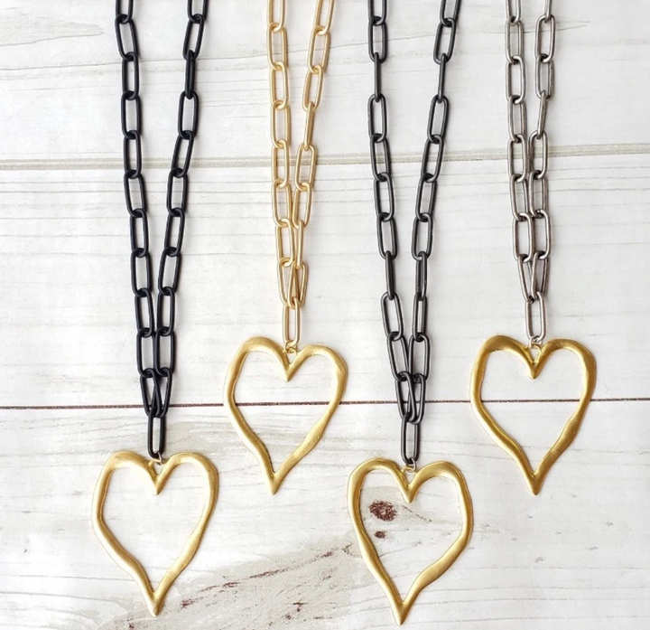 18 "XL Paperclip Heart Necklace