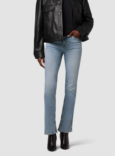 Nico Mid-Rise Slit Hem Straight Ankle