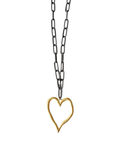 18 "XL Paperclip Heart Necklace