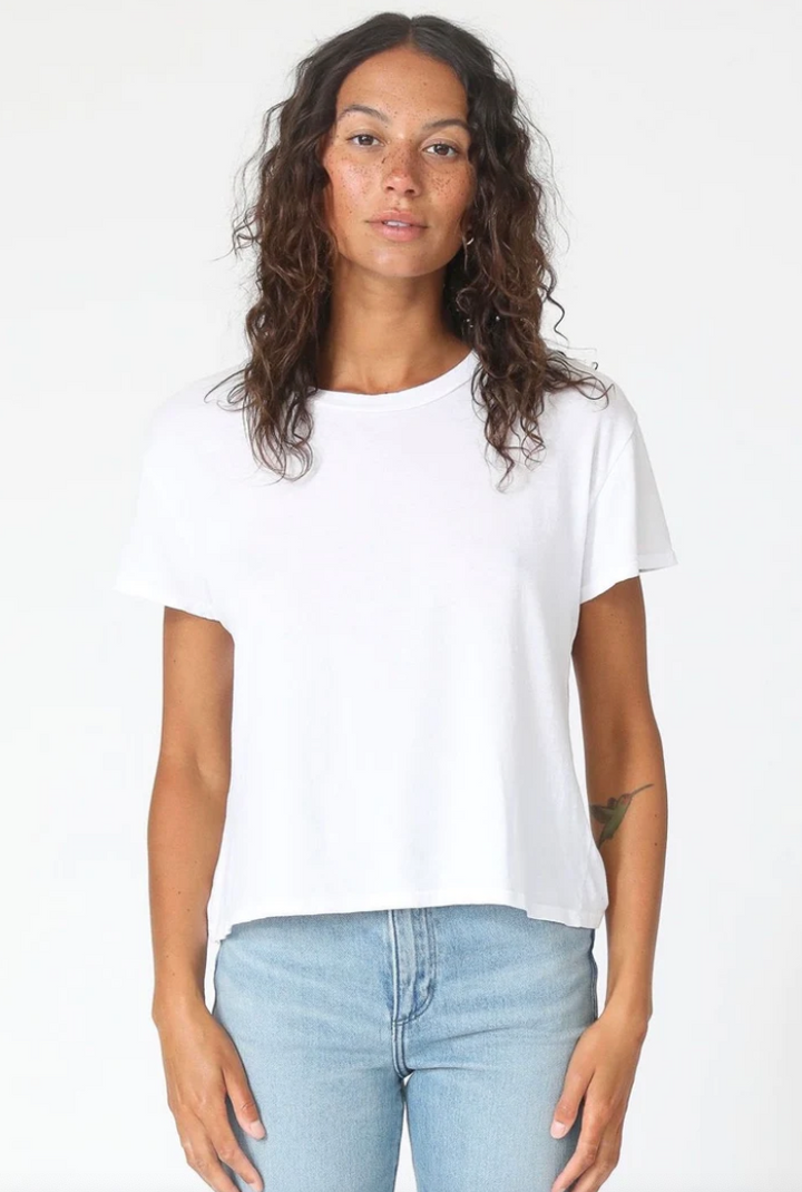 Harley Boxy Crew Tee White