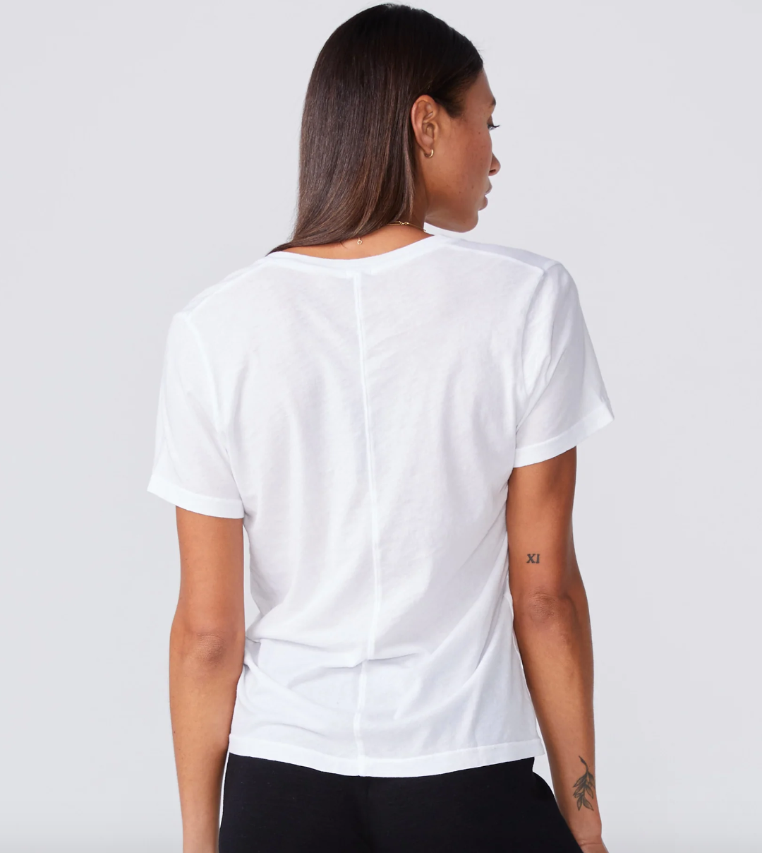 Super Fine Jersey Fitted V Neck Tee