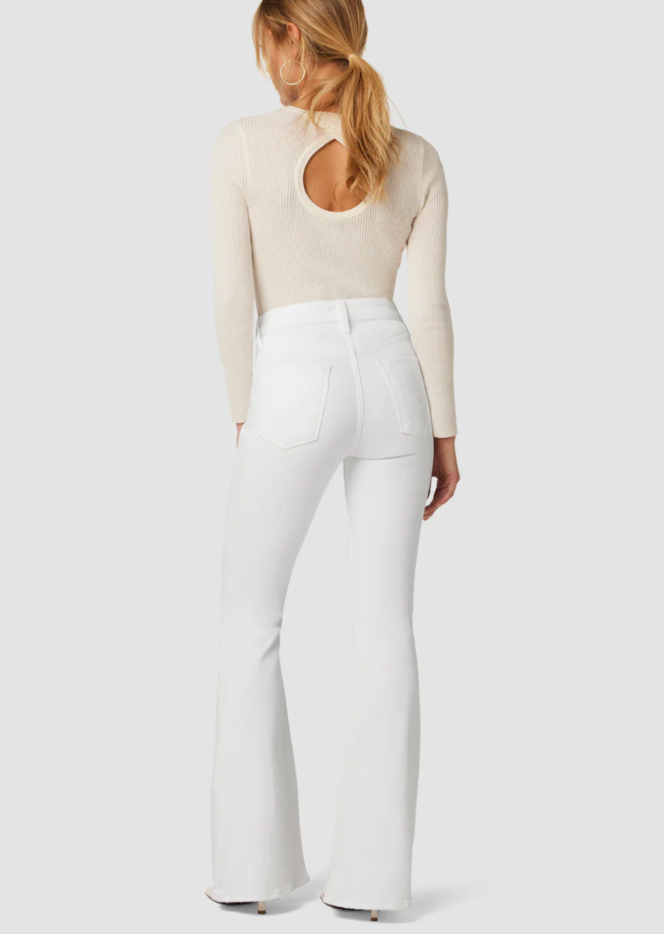 Holly High-Rise Flare Petite Jean White
